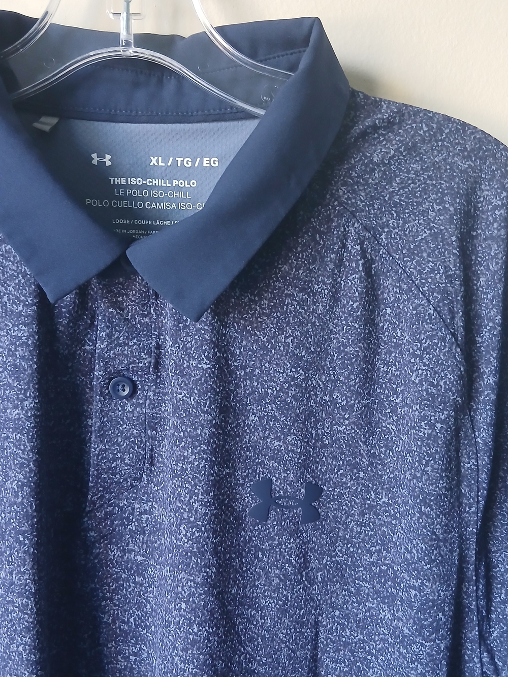 Under Armour Men’s Navy Speckled Iso-Chill Polo